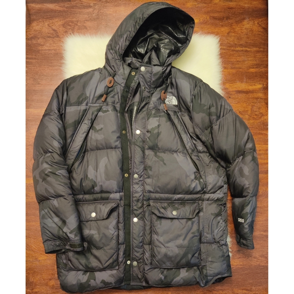 The North Face Blue Camo 550 Down Parka XL